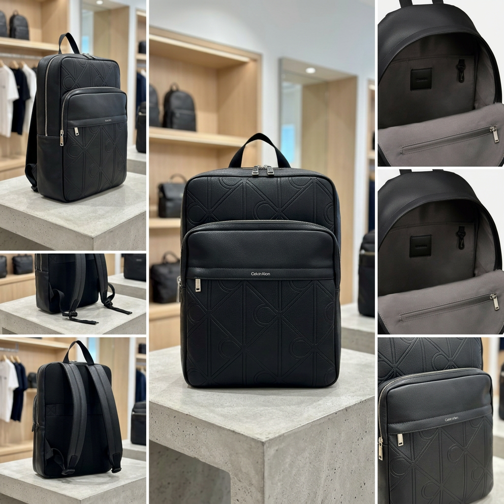 Ảnh thực tế tại ULA - Calvin Klein - Ba Lô Nam Emblem Emboss Slim Square