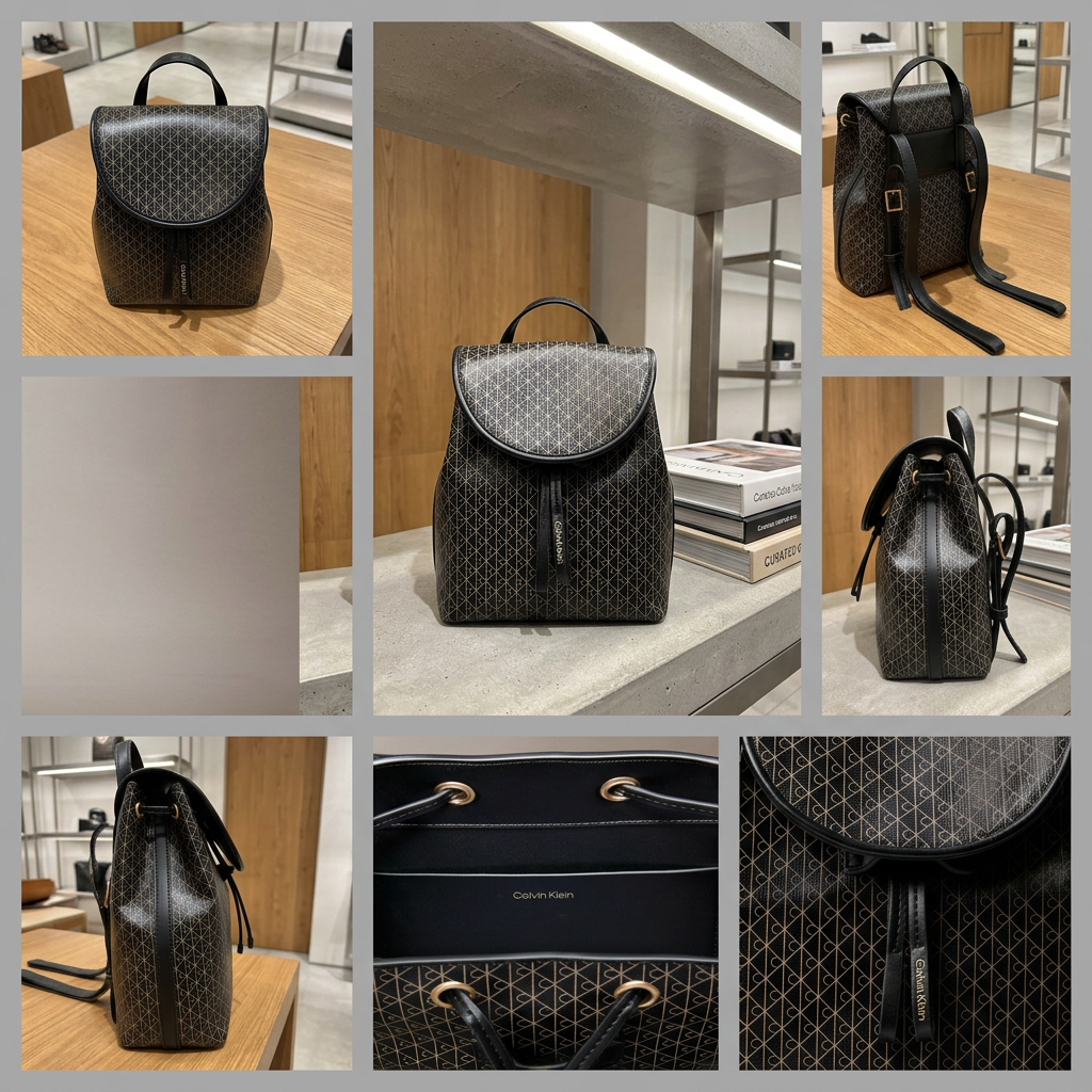 Ảnh thực tế tại ULA - Calvin Klein - Ba Lô Nữ Allover Emblem Logo Mini Backpack