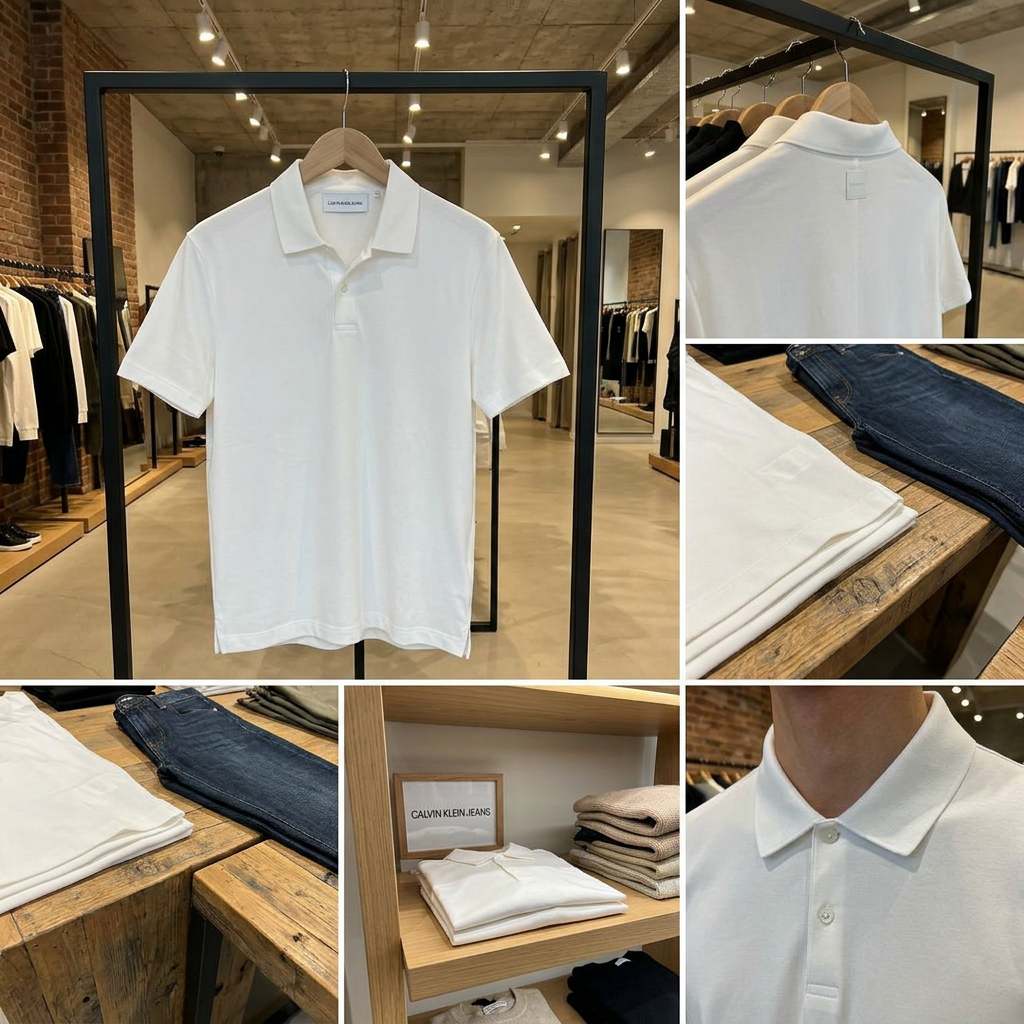 Ảnh thực tế tại ULA - Calvin Klein - Áo Polo Nam Slim Premium Interlock Polo