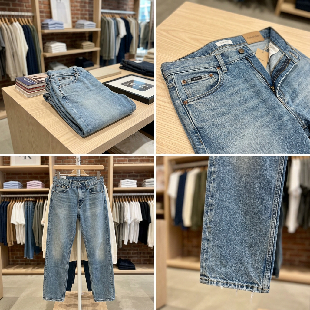 Ảnh thực tế tại ULA - Calvin Klein - Quần Jean Dài Nam 90s Straight Vintage Finch Jeans