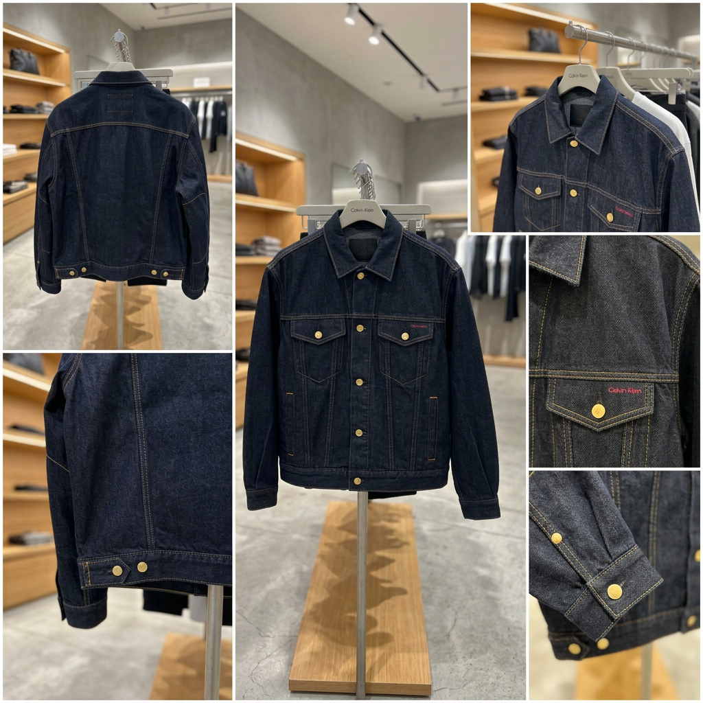 Ảnh thực tế tại ULA - Calvin Klein - Áo Khoác Jean Nam Lunar New Year Denim Trucker Jacket