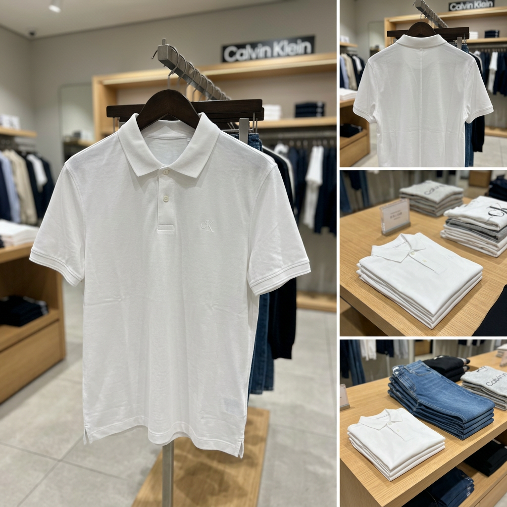 Ảnh thực tế tại ULA - Calvin Klein - Áo Thun Có Cổ Nam Mercerized Slim Polo