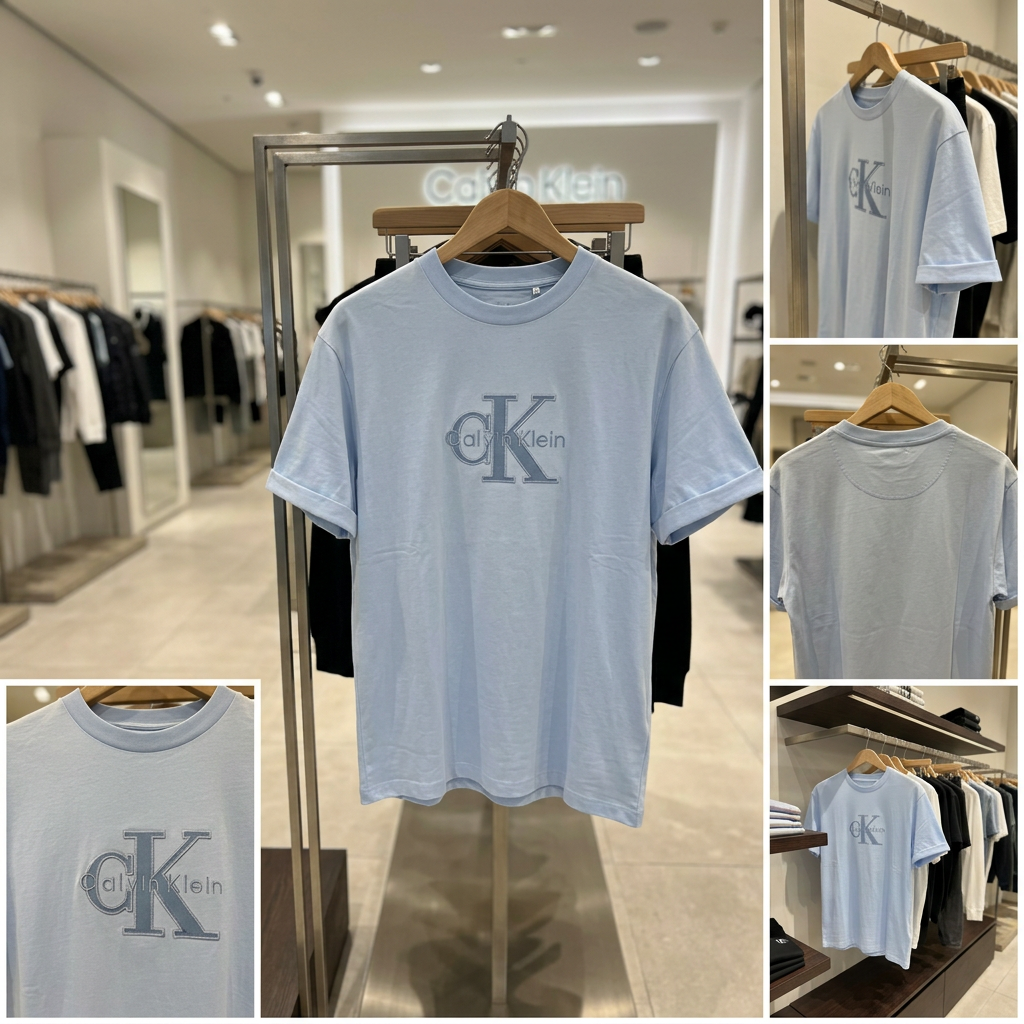 Ảnh thực tế tại ULA - Calvin Klein - Áo Thun Tay Ngắn Nam Relaxed Logo Appliqué T-shirt