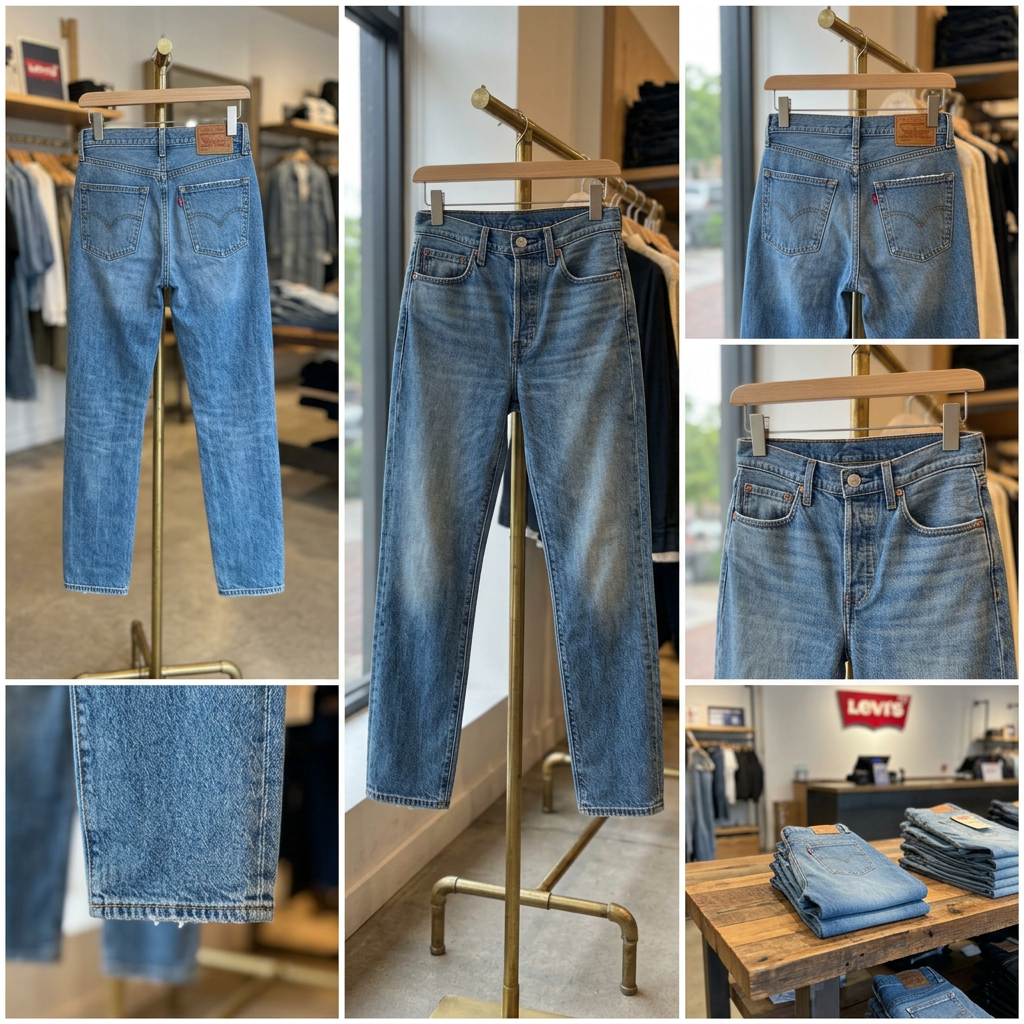 Ảnh thực tế tại ULA - Levis - Quần Jean Dài Nữ 501 Original Lightweight Cropped Jeans