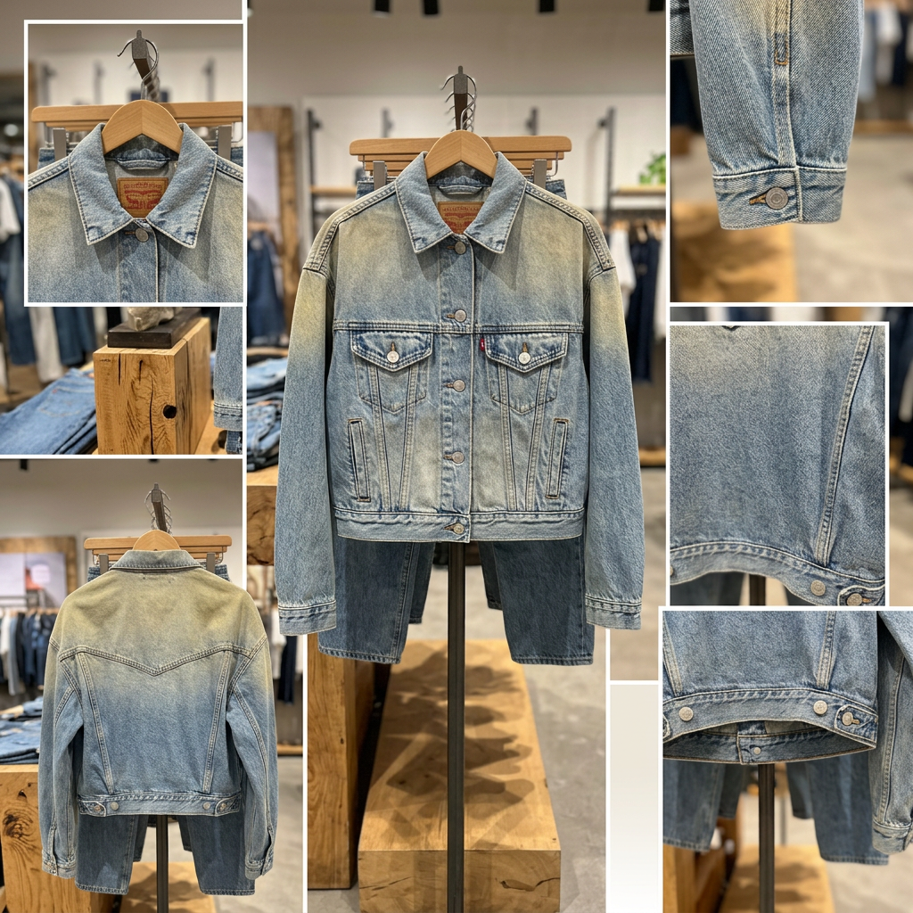 Ảnh thực tế tại ULA - Levi's - Áo Khoác Jean Nữ Cropped '90s Trucker Jacket