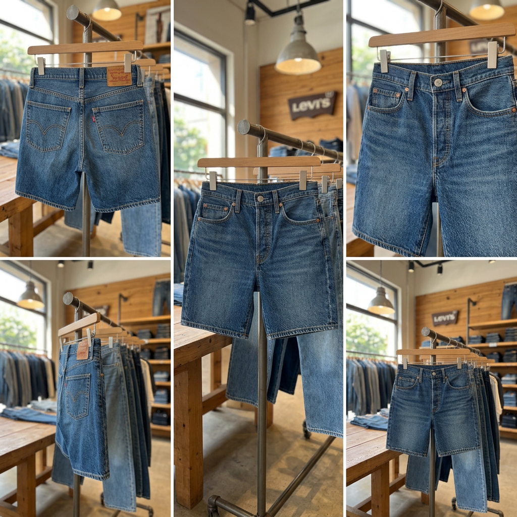 Ảnh thực tế tại ULA - Levi's - Quần Jean Ngắn Nữ Mid-Thigh Shorts
