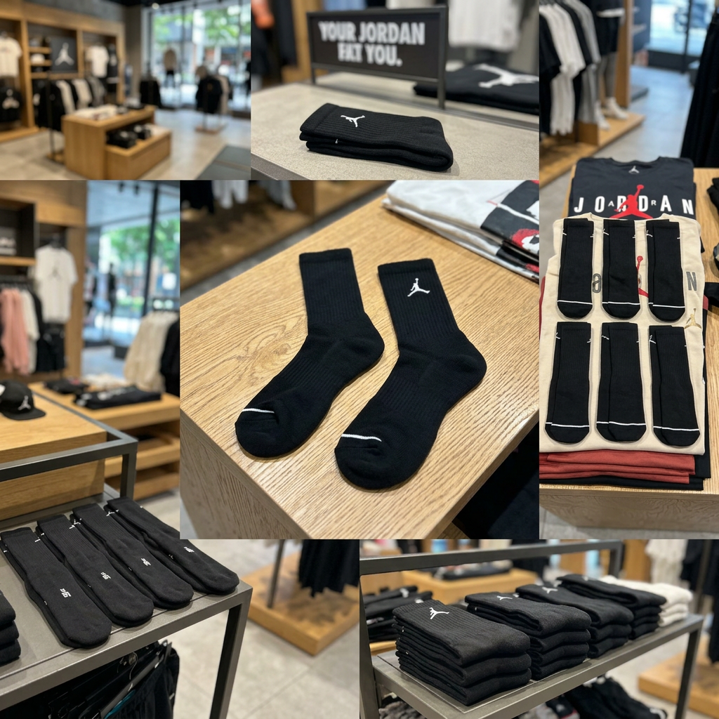 Ảnh thực tế tại ULA - Nike - Vớ Nam Nữ Jordan Everyday Cushioned Crew Socks (6 Pairs)