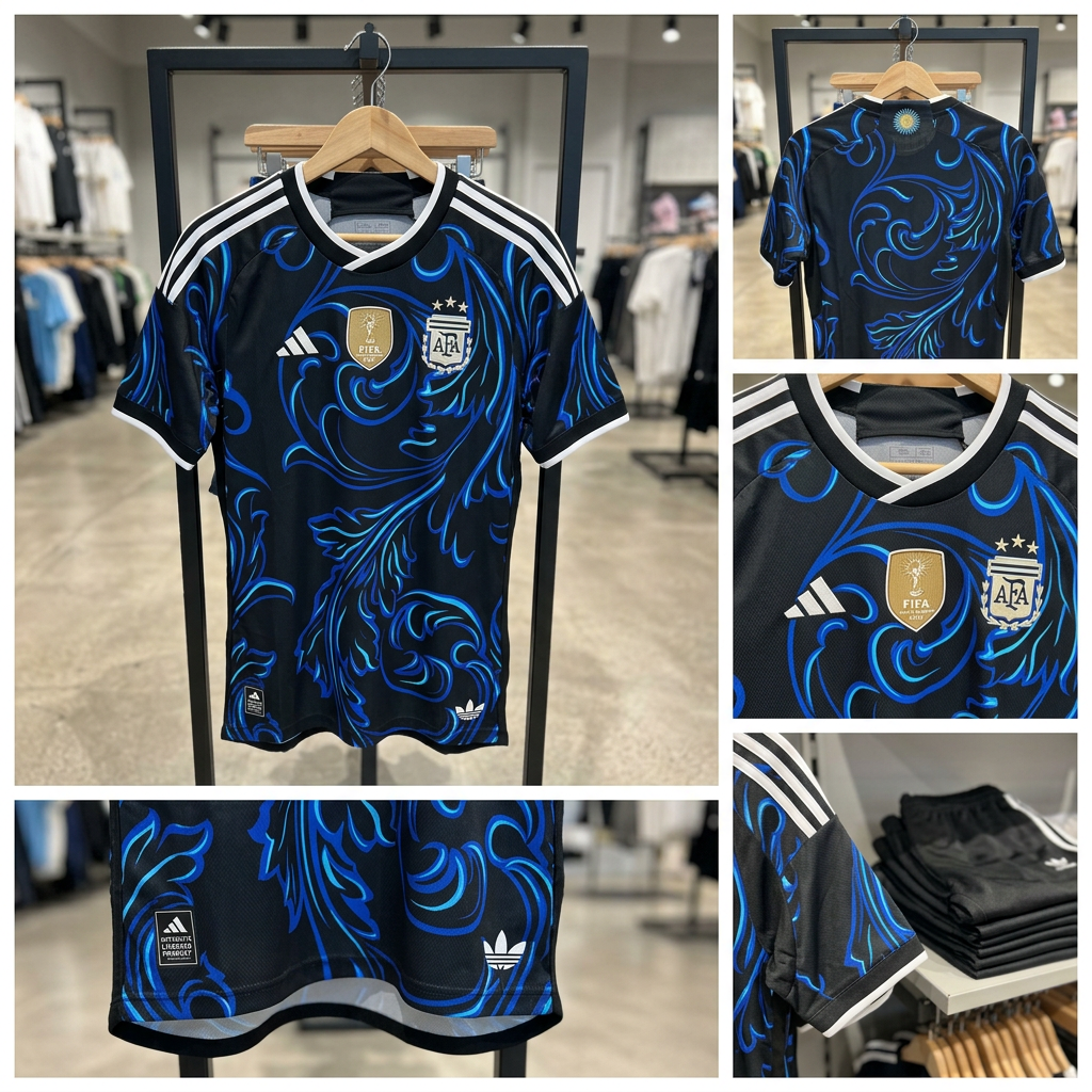 Ảnh thực tế tại ULA - Adidas - Áo Tay Ngắn Thể Thao Nam Argentina 26 Away Authentic Jersey ‘Blue Burst’