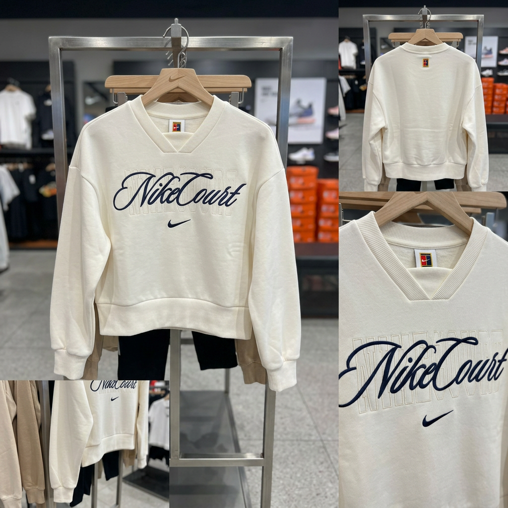 Ảnh thực tế tại ULA - Nike - Áo Nỉ Tay Dài Thể Thao Nữ Tennis NikeCourt Collection Fleece Crew