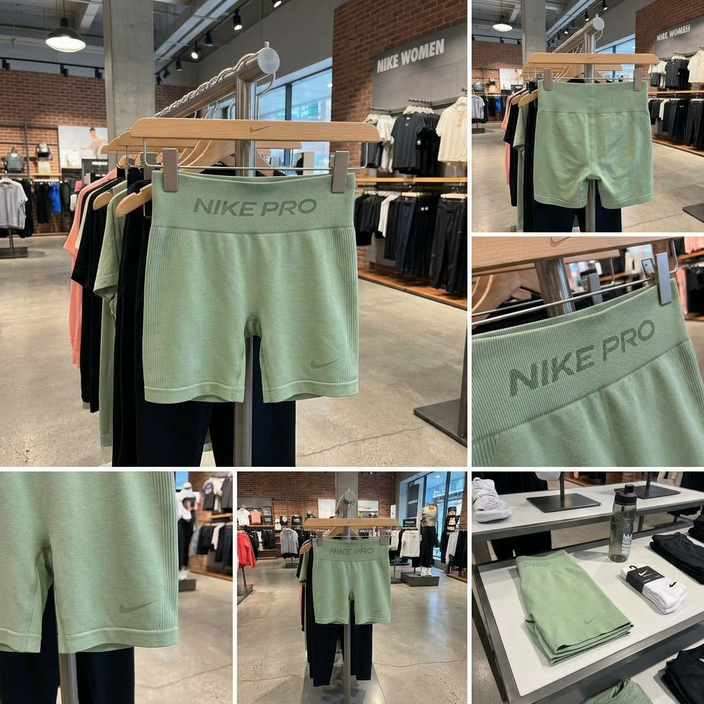 Ảnh thực tế tại ULA - Nike - Quần Ngắn Thể Thao Nữ Nike Pro Seamless Women's Dri-FIT High-Waisted 5" Biker Shorts