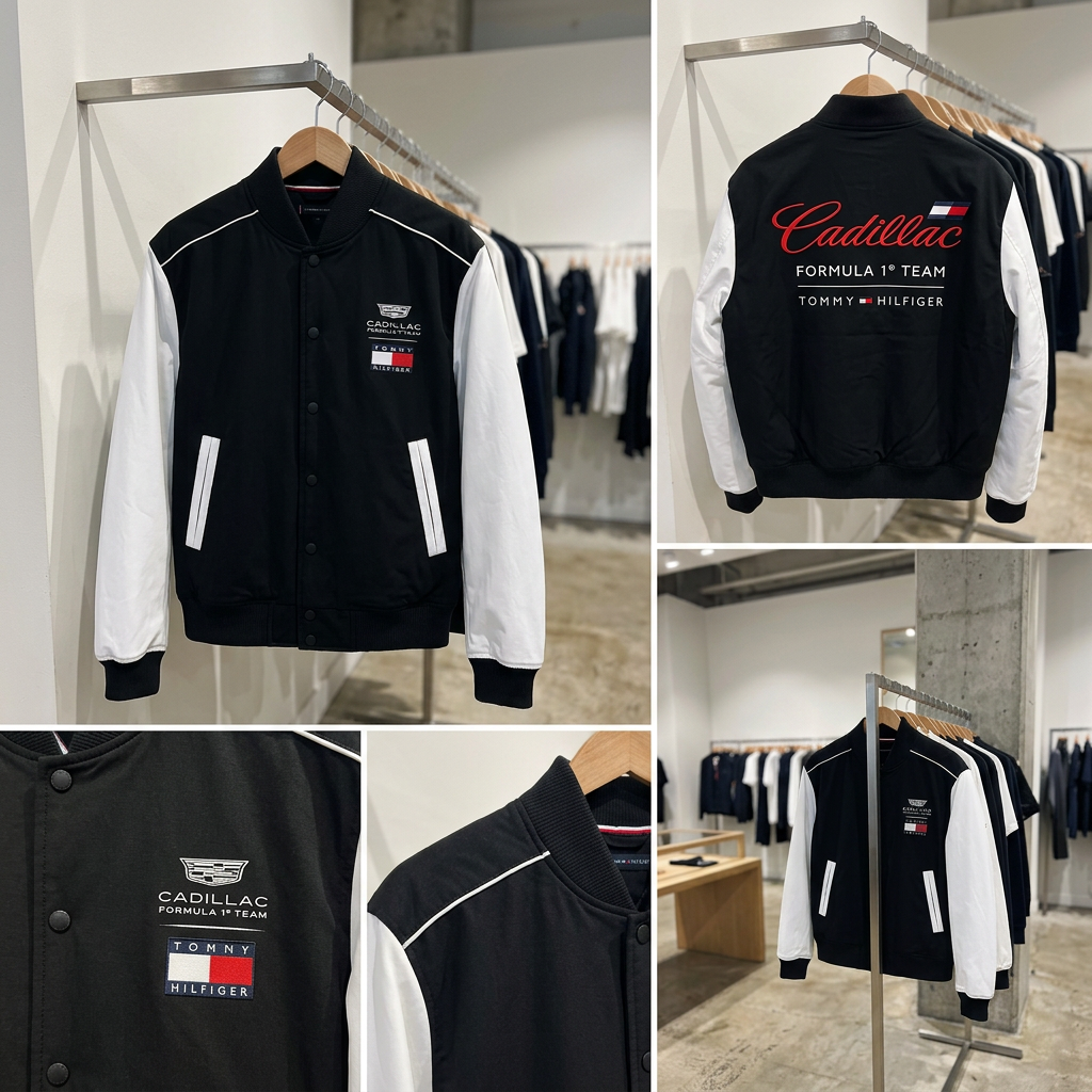 Ảnh thực tế tại ULA - Tommy Hilfiger - Áo Khoác Bomber Nam TH x Cadillac Formula 1® Team Back Logo Varsity Jacket