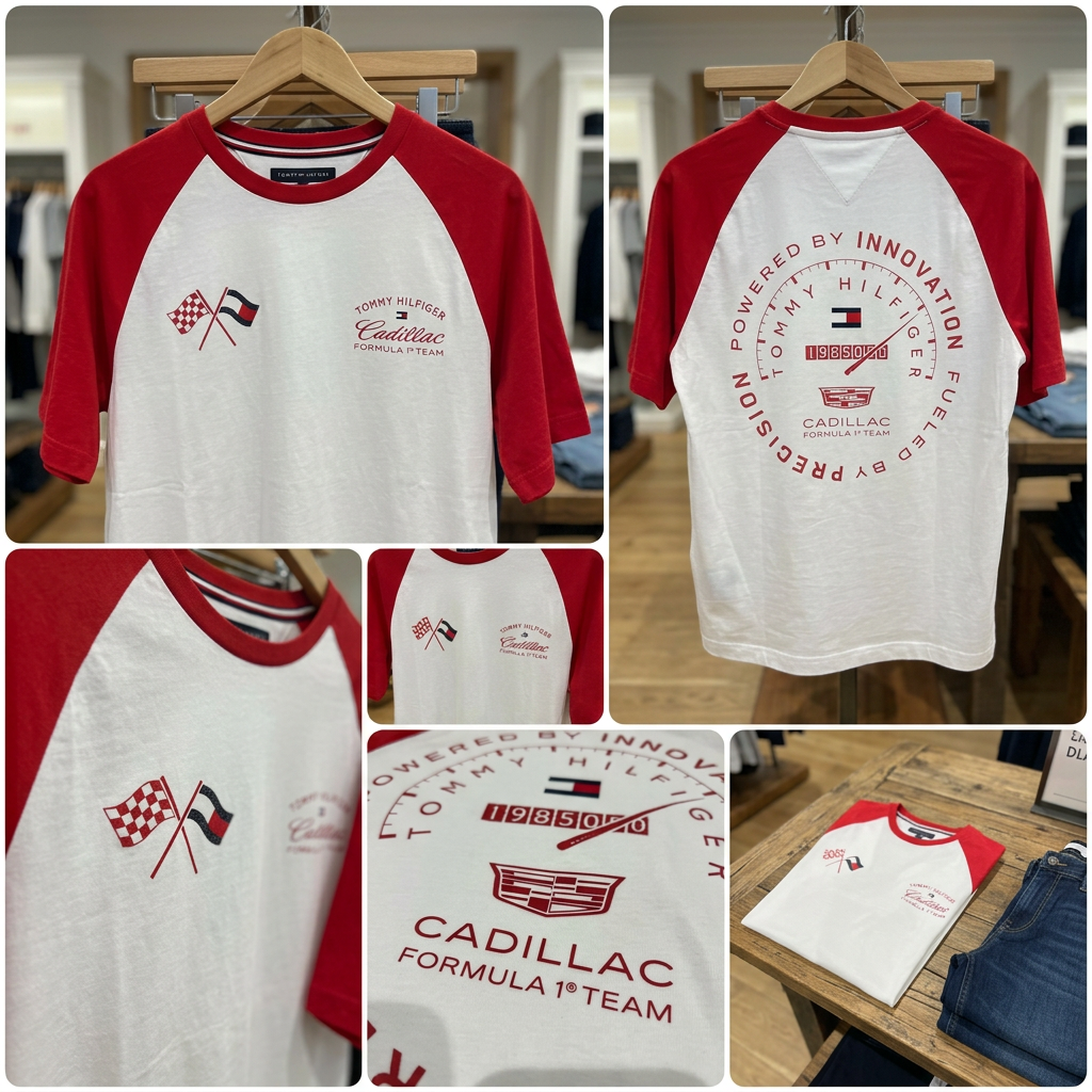 Ảnh thực tế tại ULA - Tommy Hilfiger - Áo Thun Tay Ngắn Nam TH x Cadillac Formula 1® Team Back Graphic Raglan T-Shirt