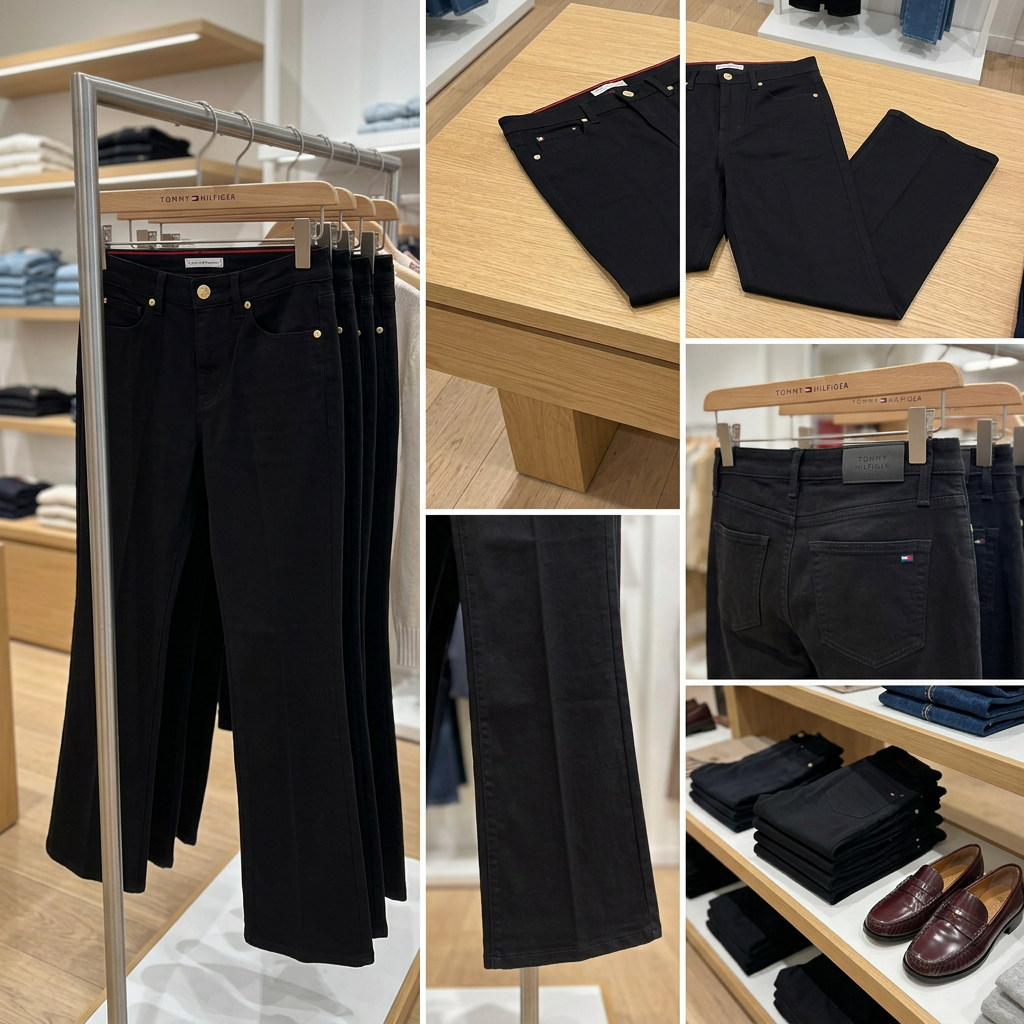 Ảnh thực tế tại ULA - Tommy Hilfiger - Quần Jean dài Nữ Mid Rise Bootcut Black Jeans