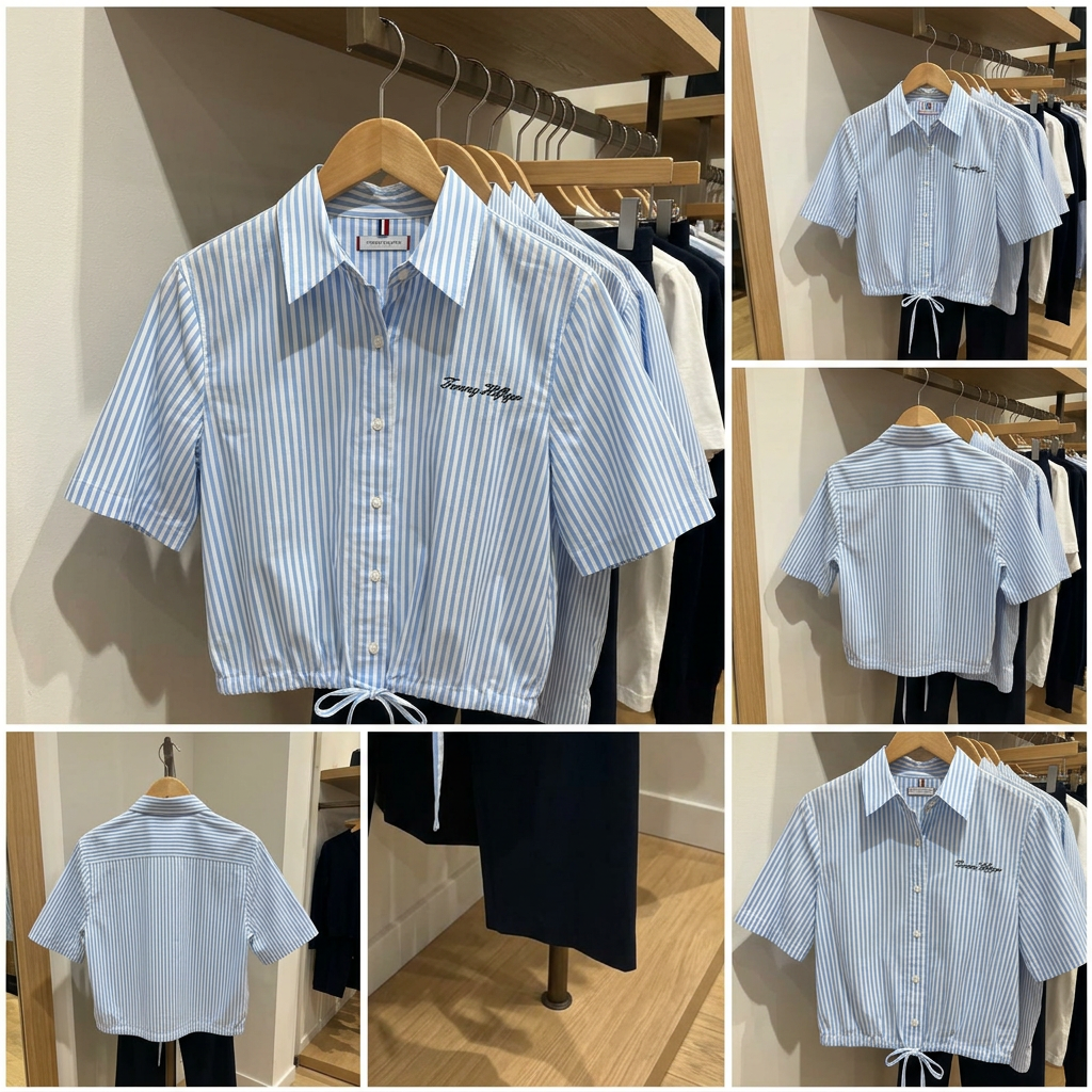 Ảnh thực tế tại ULA - Tommy Hilfiger - Áo Sơ Mi Tay Ngắn Nữ Asia Fit Poplin Short Sleeve Shirt