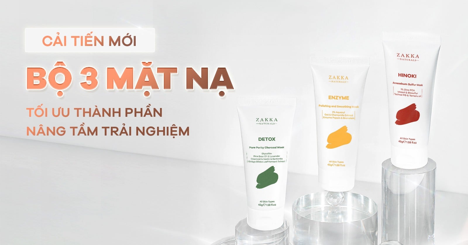 [UPGRADED] BỘ 3 MẶT NẠ: ENZYME MỀM MỊN DA - HINOKI CẢI THIỆN MỤN - DETOX SẠCH BÃ NHỜN