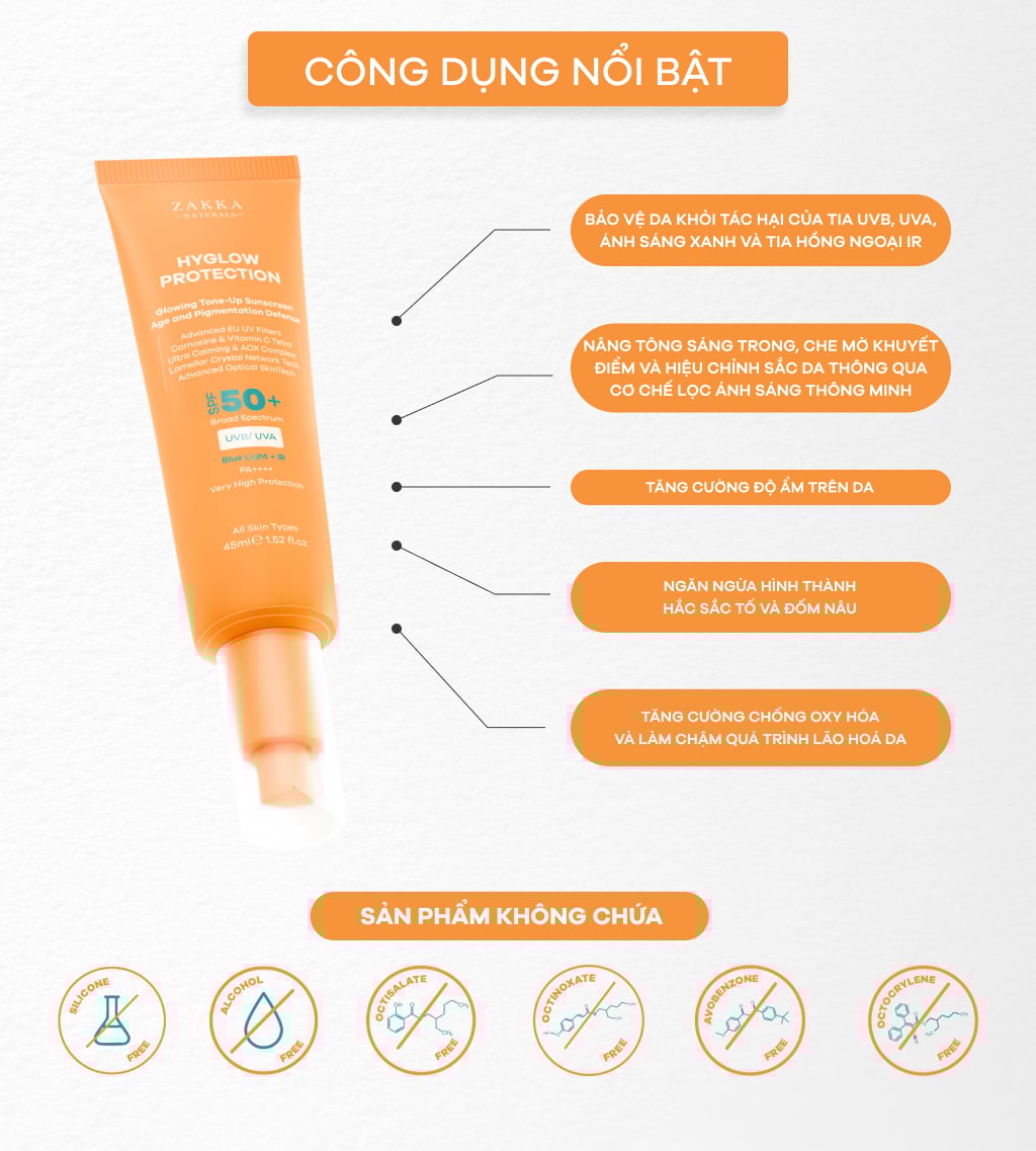 Kem chống nắng phổ rộng nâng tông sáng da Hyglow Protection
