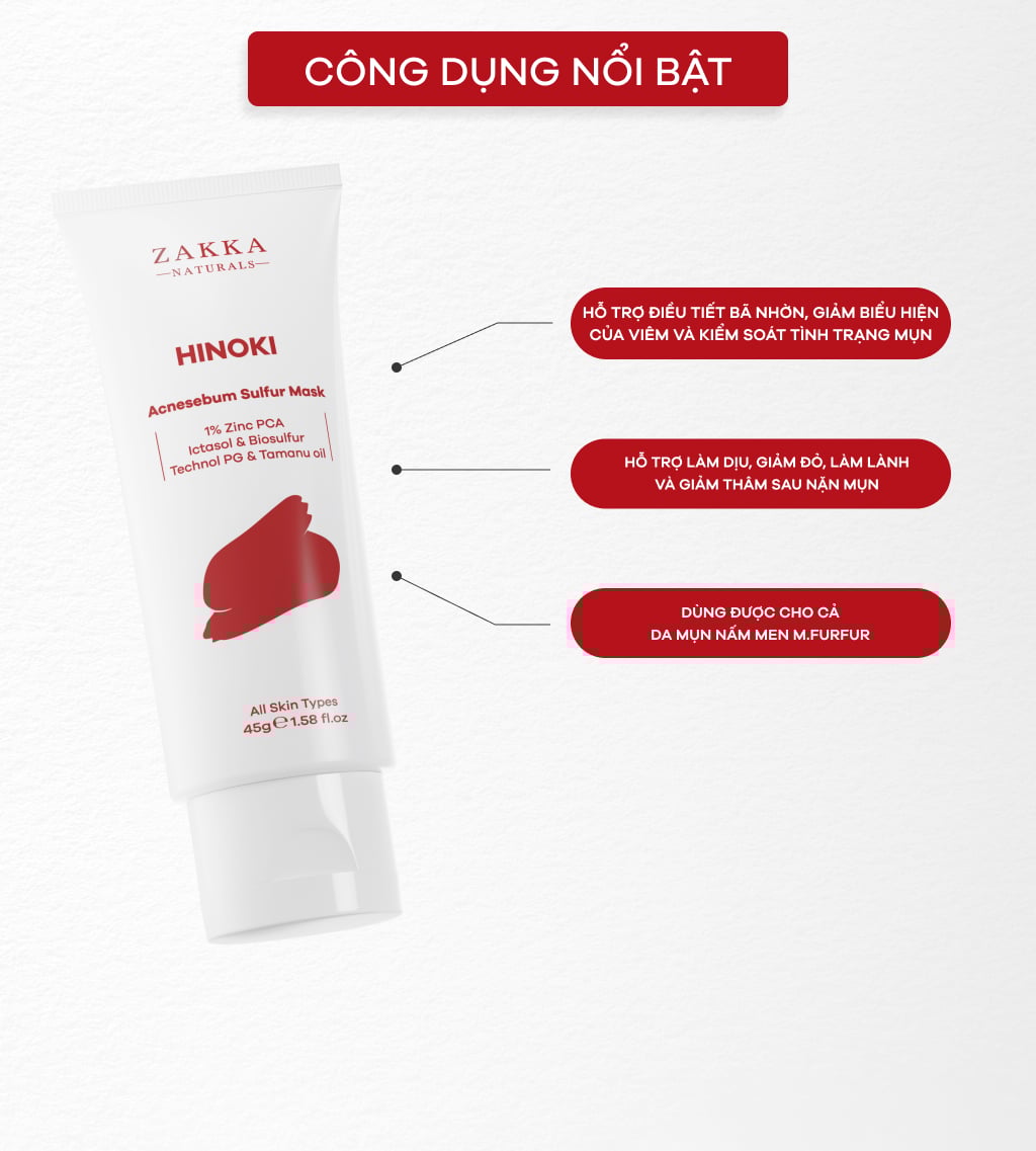 Mặt Nạ Hỗ Trợ Giảm Mụn Hinoki Mask
