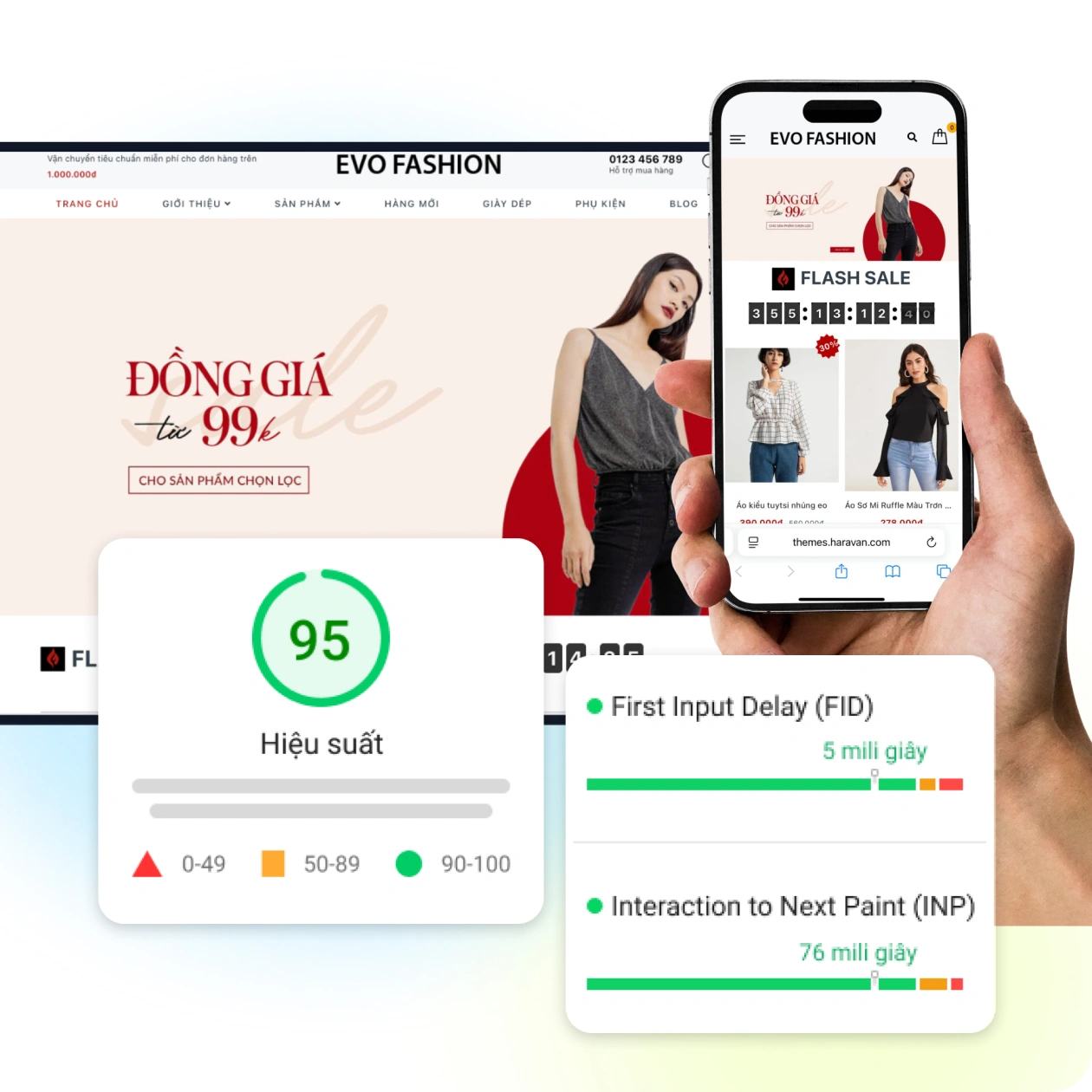 Tốc độ tải trang nhanh, giao diện tương thích với mọi thiết bị