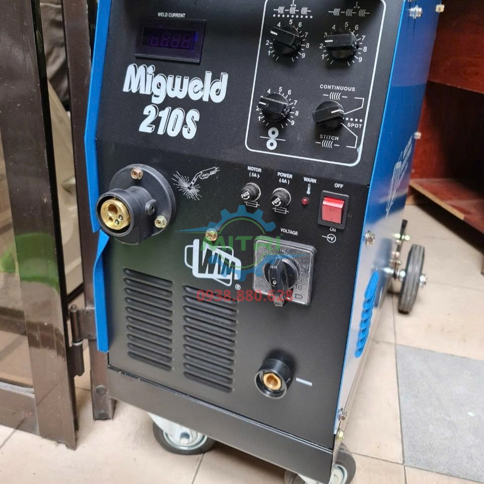 Bảng điều khiển máy hàn MIG WIM MIGWELD 210S có chỉnh dòng điện áp và chế độ hàn