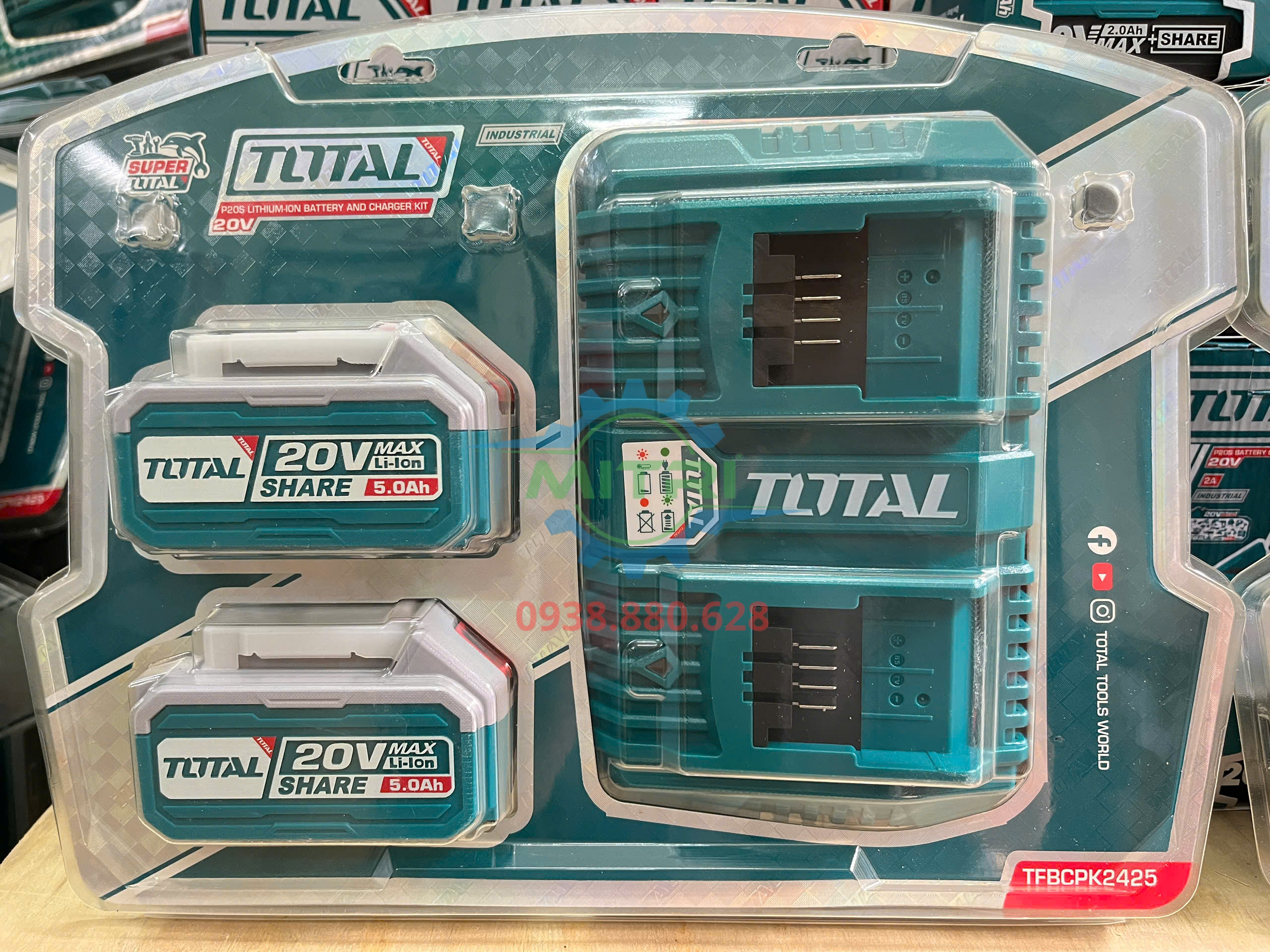 Bộ 2 pin Total TFBCPK2425 20V 5.0Ah chính hãng