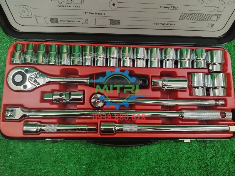 Bộ cần siết và đầu tuýp bông Crossman 99-082