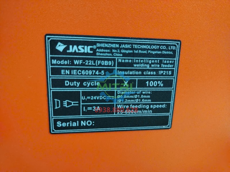 Bộ phụ kiện Jasic LS-20000F và bộ cấp dây WF-22L tem thong so ky thuat