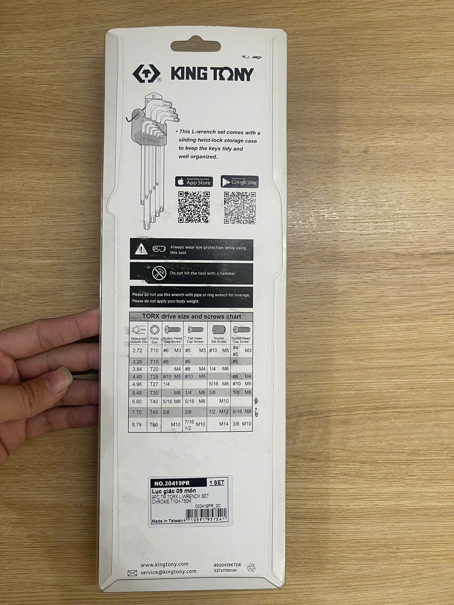 Kingtony 20419PR bộ lục giác 9 món chính hãng