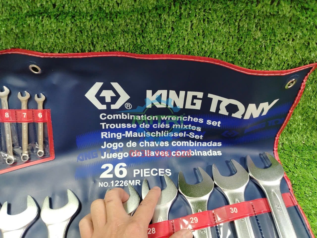 Dãy cỡ cờ lê Kingtony 1226MR 6–32mm Bộ cờ lê Kingtony 1226MR với dãy kích thước hệ mét từ 6 đến 30mm và 32mm