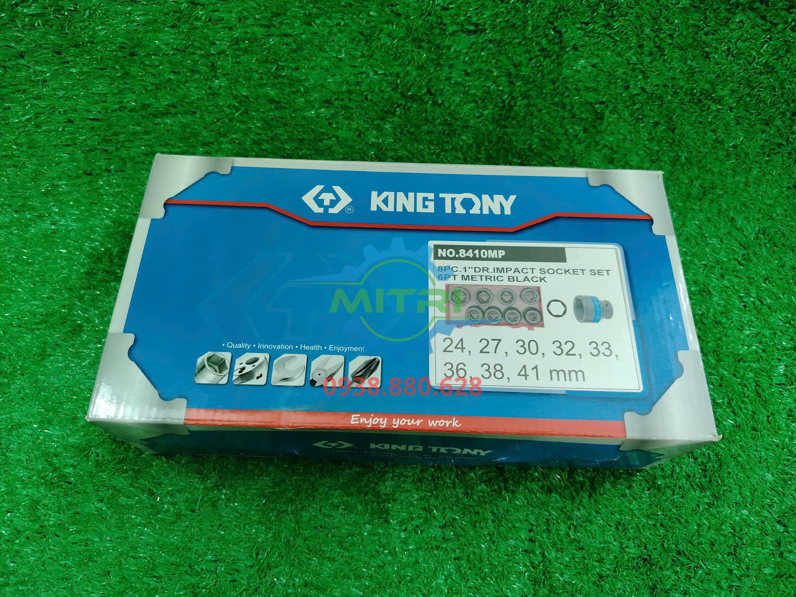 Bộ đầu tuýp lục giác đen 1 inch Kingtony 8410MP chính hãng
