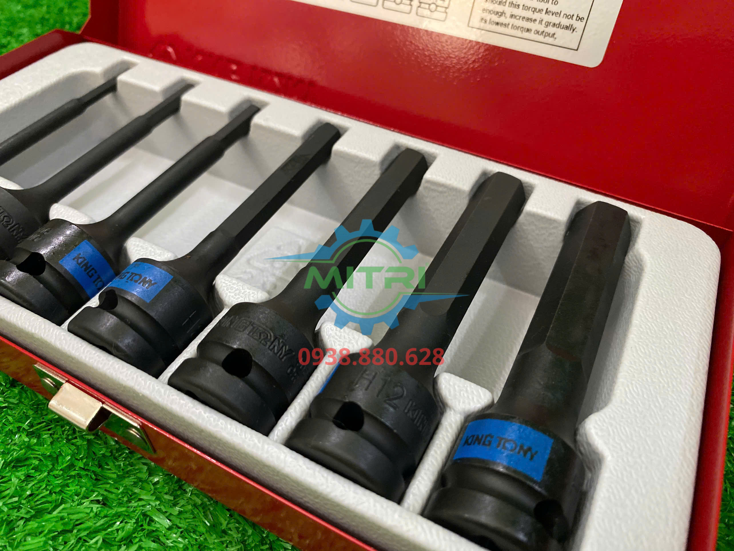 Bộ đầu tuýp lục giác dài đen impact Kingtony 4457MP