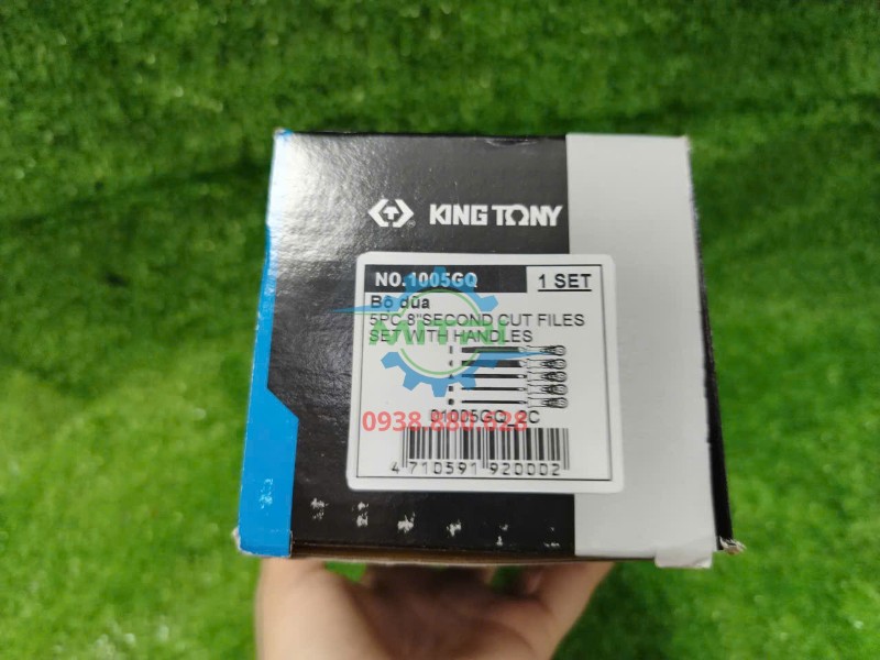 Tem model Kingtony 1005GQ trên hộp bộ giũa 5 cây