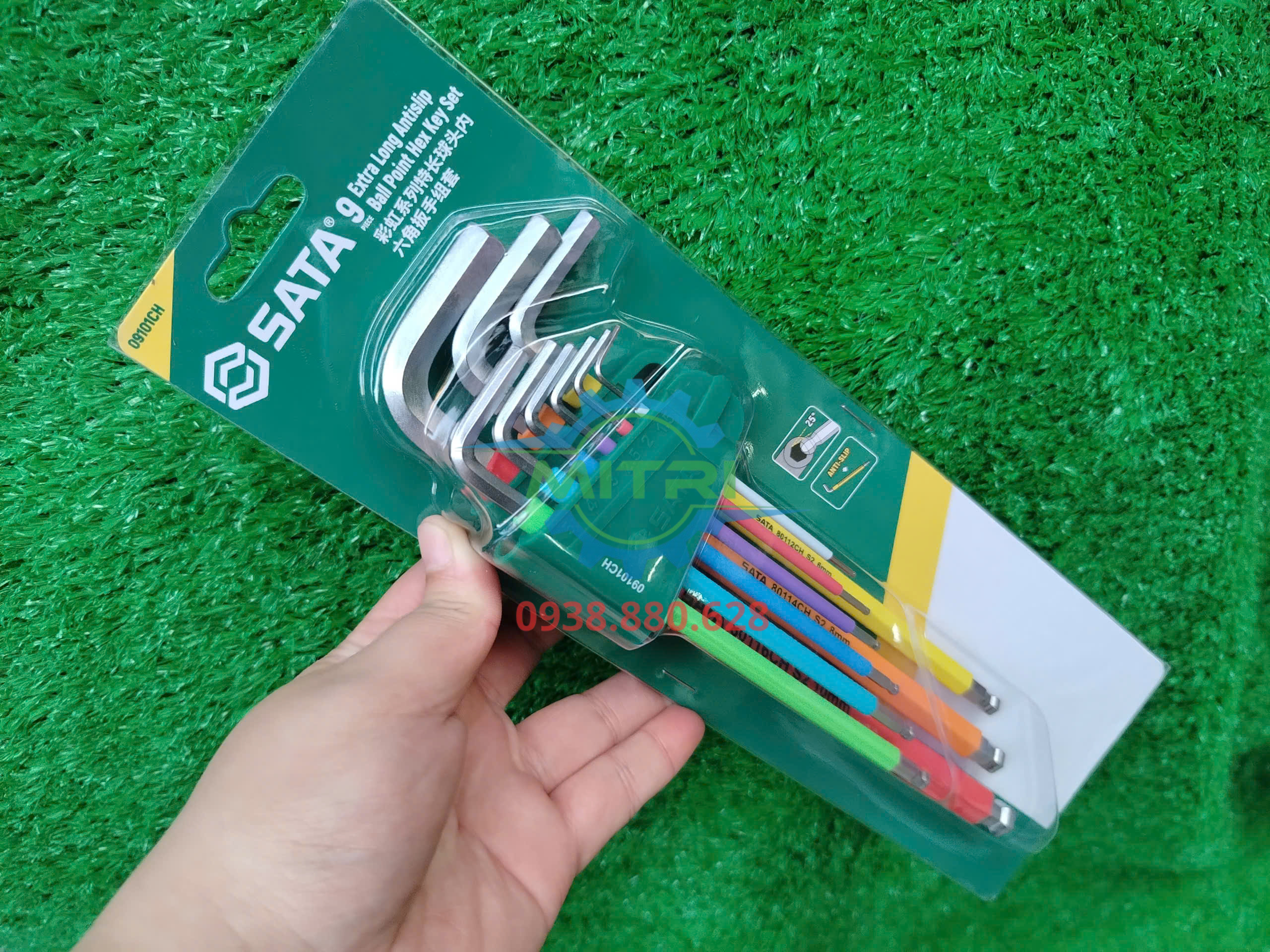 Bộ lục giác bi dài 9 chi tiết Sata 09101CH chính hãng