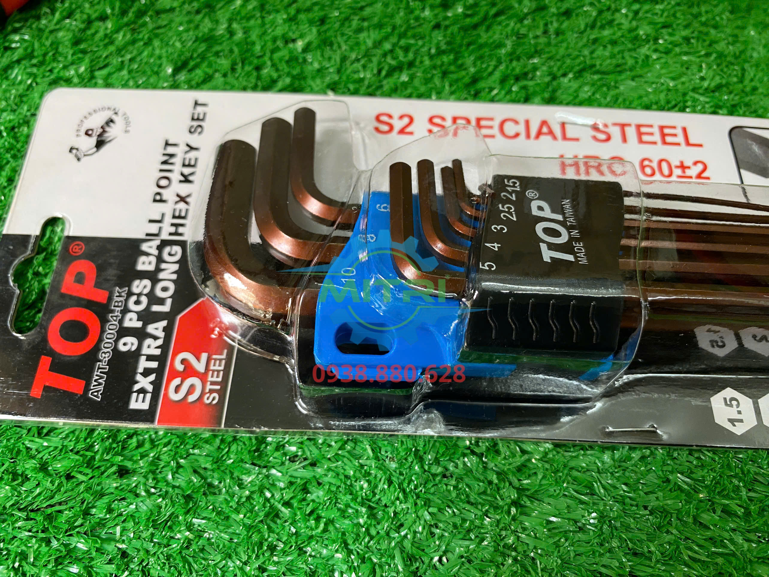 Bộ lục giác đầu bi 9 cây hệ mét TOP AWT-30004-BK