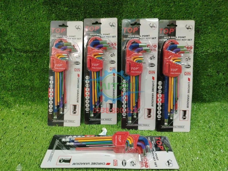 Bộ lục giác bi 9 món dài TOP LU-9CMAU