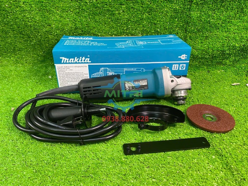 Bộ máy mài góc Makita 9556HN đầy đủ phụ kiện trong ảnh thực tế