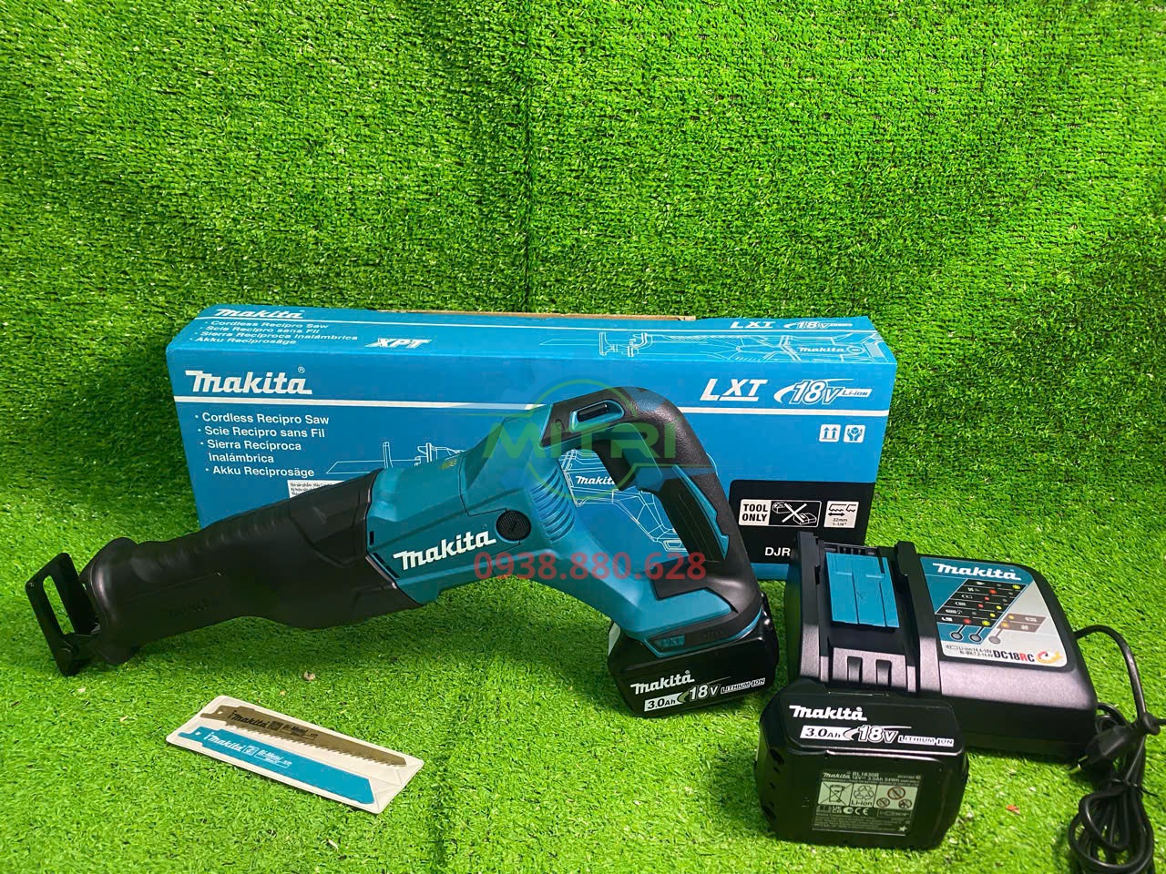 Bộ sản phẩm máy cưa kiếm Makita DJR186Z thực tế trước khi giao khách