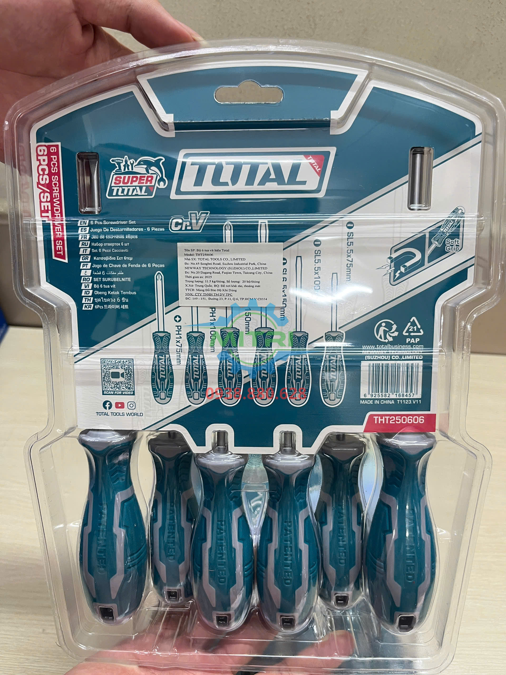 Bộ tuốc nơ vít 6 chi tiết Tổng THT250606 phù hợp hộ gia đình và dịch vụ