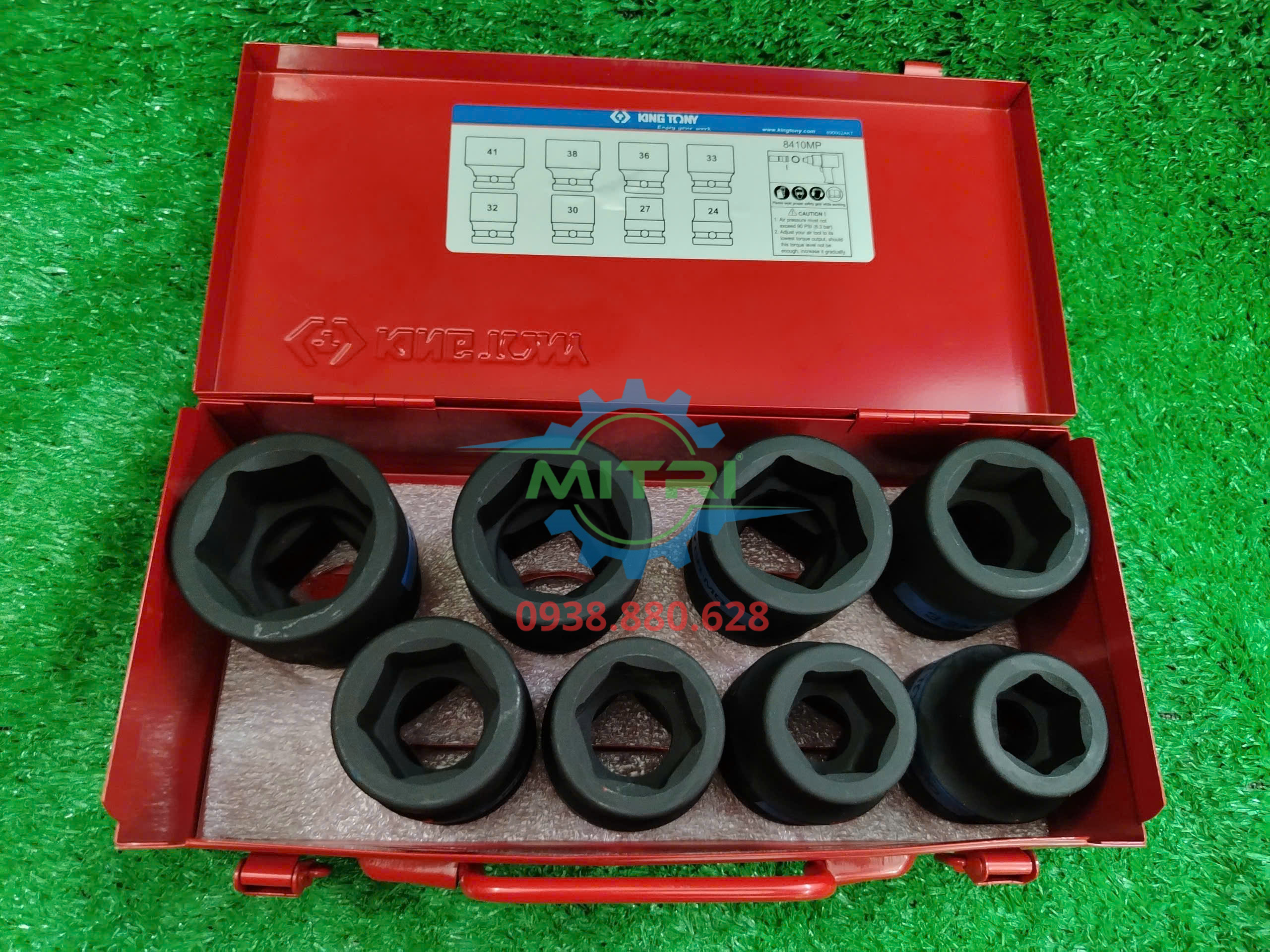 Chi tiết dải cỡ từ 24mm đến 41mm của bộ 8410MP