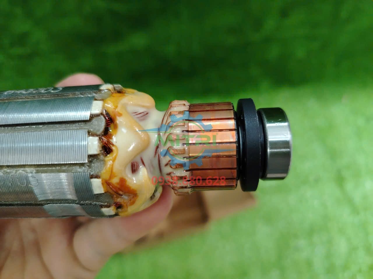 Cổ góp và bạc đạn rotor máy mài Makita GA5010 513703-2