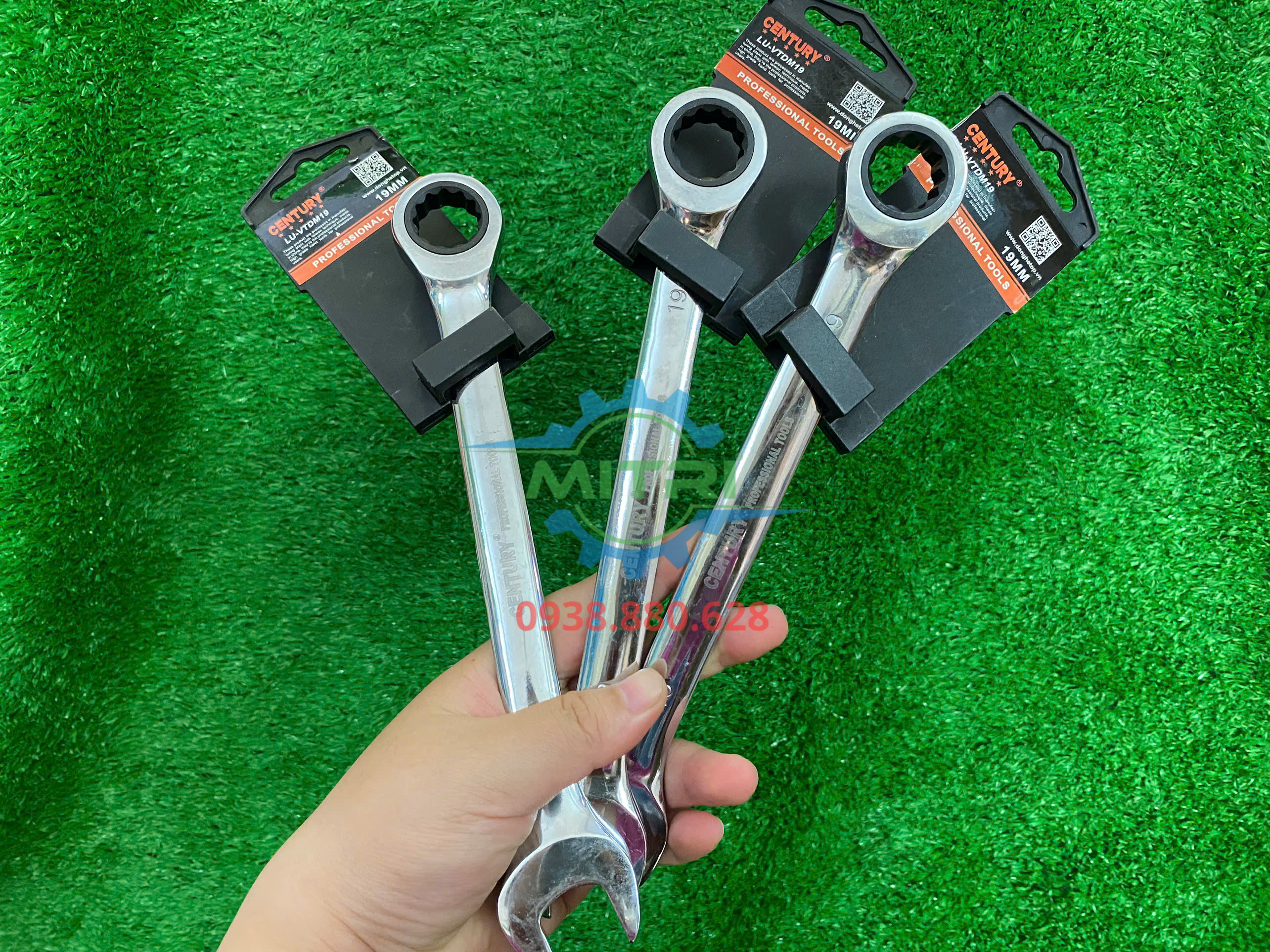 Cờ lê vòng miệng tự động 19mm thép CR-V Century