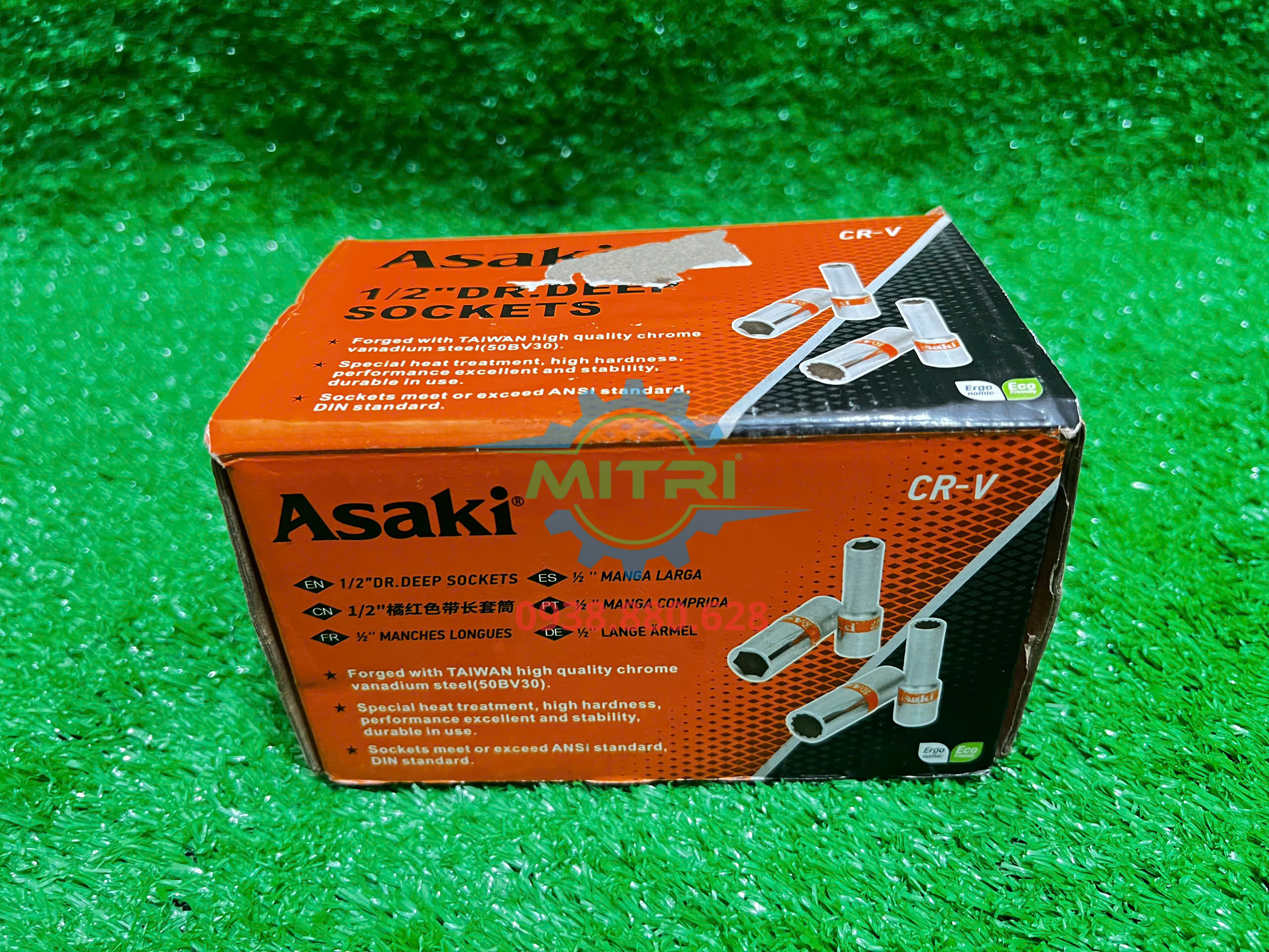Đầu tuýp dài 17mm thép CRV Asaki AK-6556