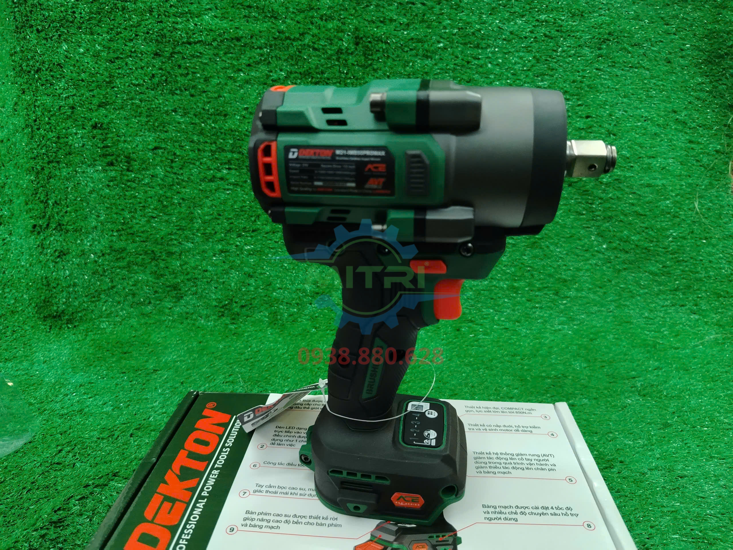Động cơ không chổi than Brushless mạnh mẽ của máy siết bu lông Dekton M21-IW850PROMAX