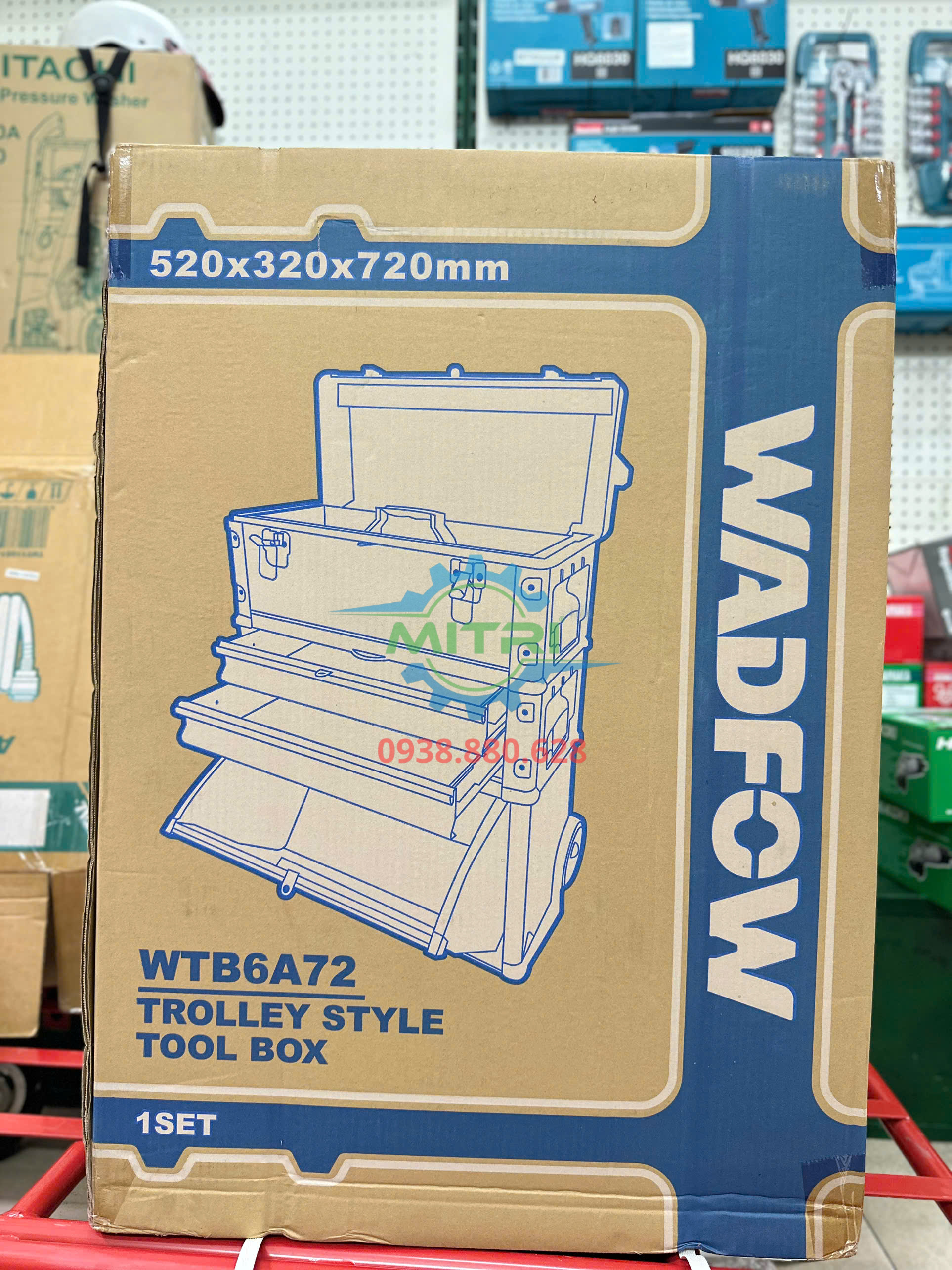 Hộp đựng công cụ kiểu xe đẩy WADFOW WTB6A72 chính hãng