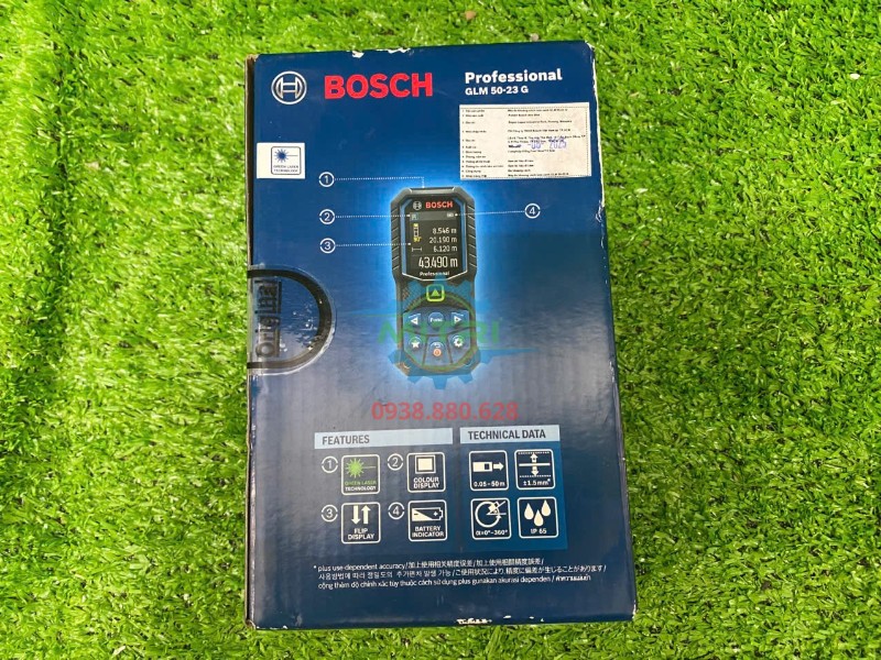 Mặt sau hộp máy đo laser Bosch GLM 50-23 G
