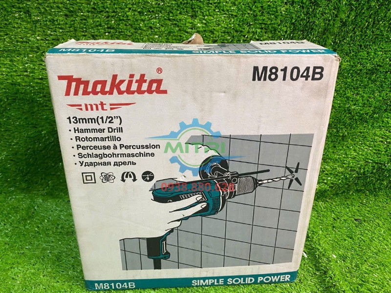 Hộp máy khoan búa Makita M8104B mặt trước