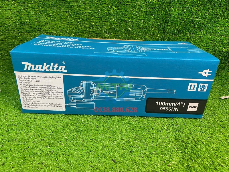 Hộp máy mài góc Makita 9556HN mặt bên
