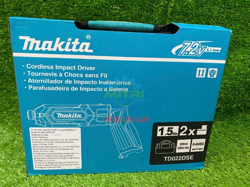 Hộp máy vặn vít dùng pin Makita TD022DSE mặt trước