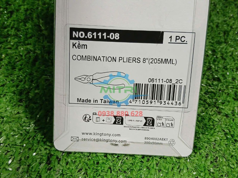 Tem sau thông tin sản phẩm Kingtony 6111-08 trên bao bì