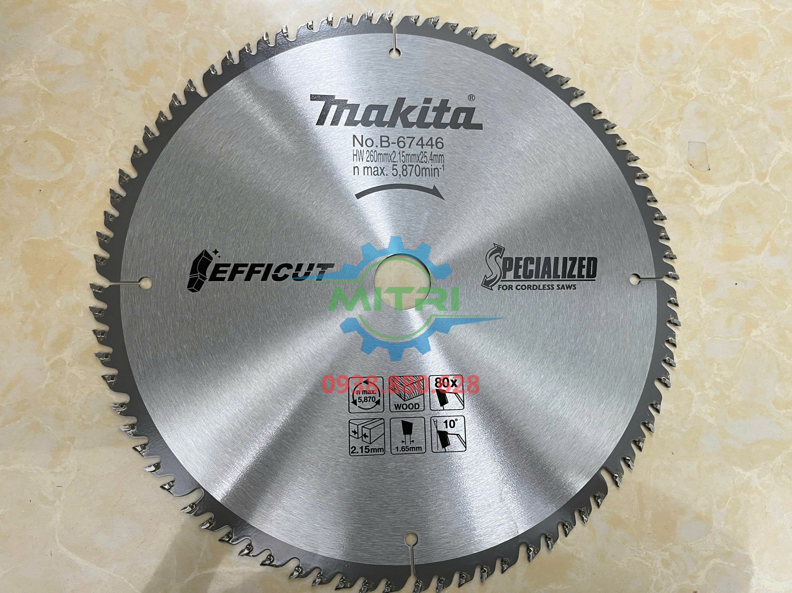 Lưỡi cắt hợp kim Makita B-67446 quy cách 260x25.4mm 80 răng