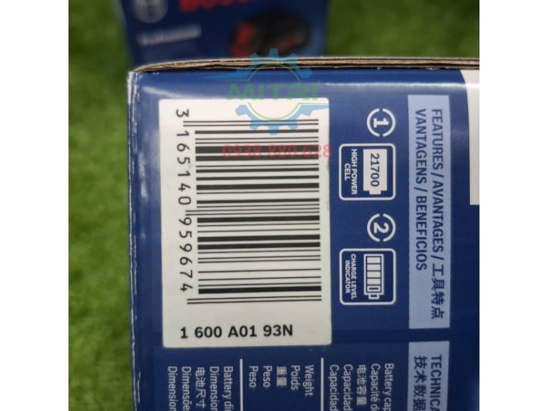 Mã 1600A0193N pin Bosch PROCORE 18V 8.0Ah
